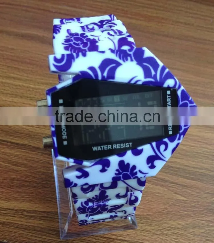 Men's Camouflage watch Style Multi-Functional Digital Colorful LED Silicone Band Wrist