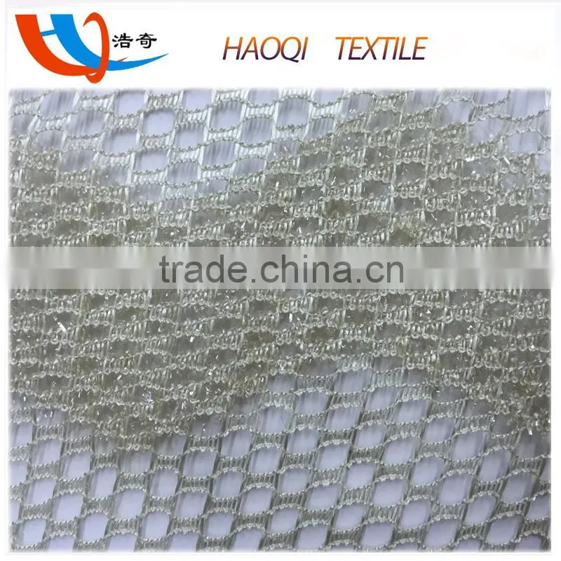 see through polyester mesh fabric with silver fiber