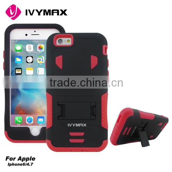 IVYMAX Wholesale PC Silicone 2 in 1 stand case for iphone 6s