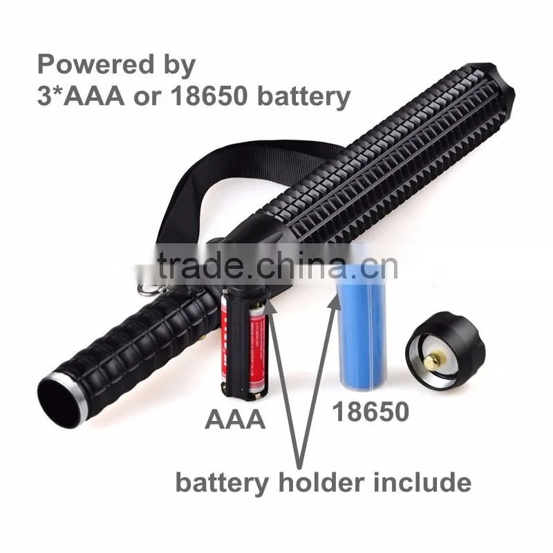 Rechargeable Expandable Bat Torch Light Strobe XML T6 LED 1000 Lumens Self Defense Flashlight