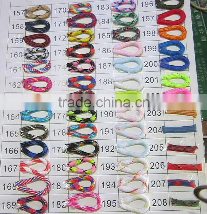 Hot sale rainbow paracord woven keychain, rainbow rope 550 to make keychain, rainbow 550 paracord survival keychain