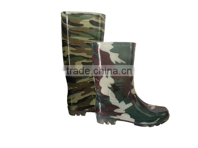 shining camouflage pvc rain boots,camouflage rain boots