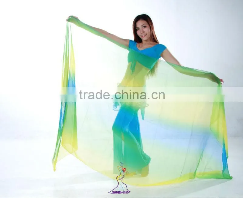 SWEGAL wholesale belly dance silk fan dance use costume many colors choose