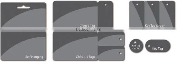 Custmized Die Cut plastic Combo card + 2 Key tags