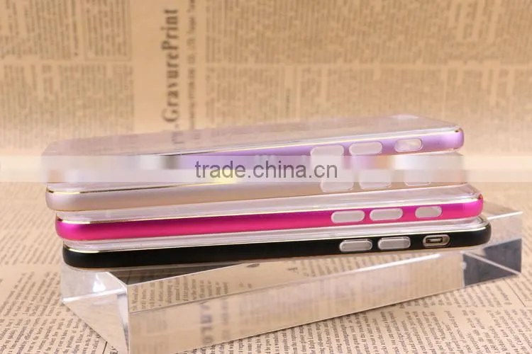 ultra-thin tpu cover with bumper frame case for iphone6 phone back cover for iphone mobile back cover