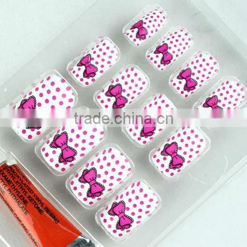 12PCS French False Nails Art Tips DIY Flower Designer for girl