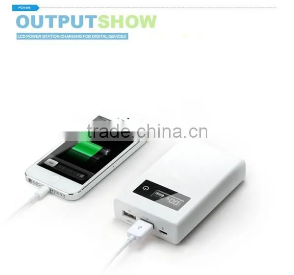 Portable Power bank supply 8000mAh LCD digital display power dual USB port