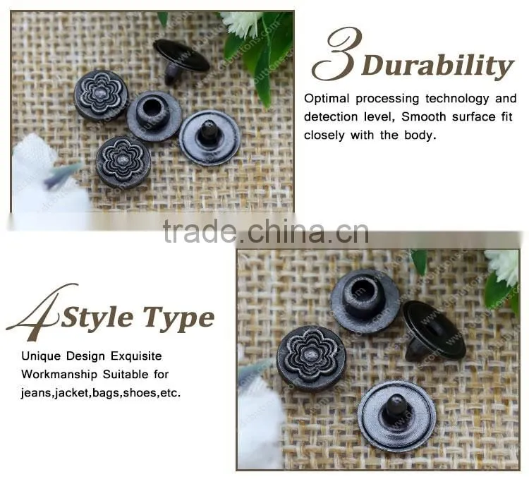 Factory custom-made high quality garment jeans buttons and garment rivets