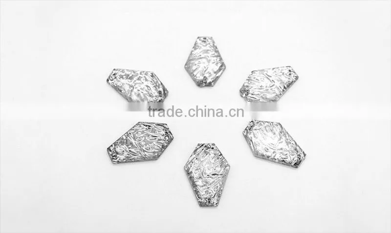 KS14 foiled 19*28 flat back sew on acrylic rhinestones for fashion decoration, craft making, garment bags accessories