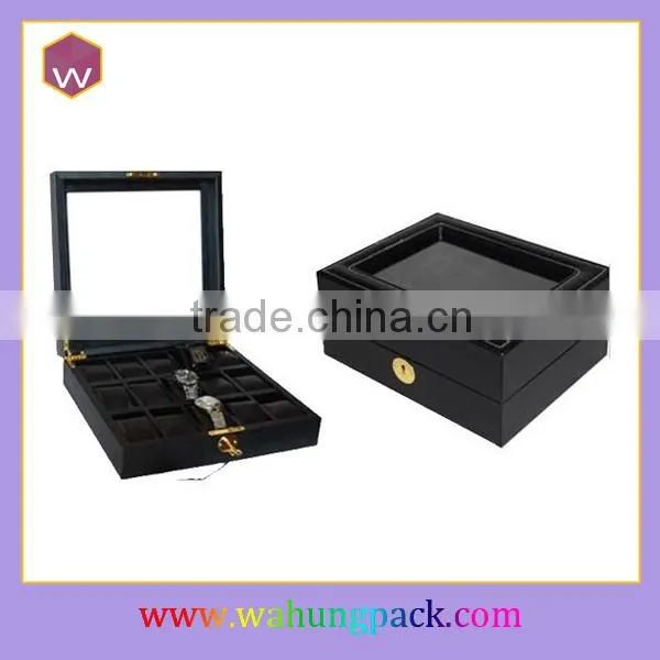 hot sale black faux leather men's 6 watch storage box (WH-1752)