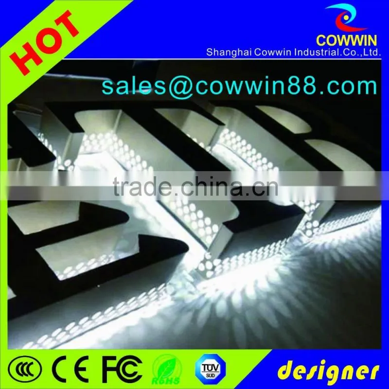 Outdoor/Indoor advertising Stainless Steel DIY LED Backlit Channel Letter Sign Hot sale 2016
