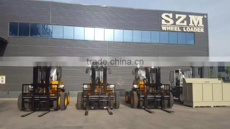 All rough terrain forklift with 6 tons rated loader terrain forklift