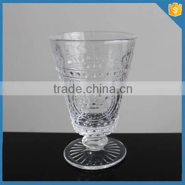 Pressed French Design glass Wine Goblet
