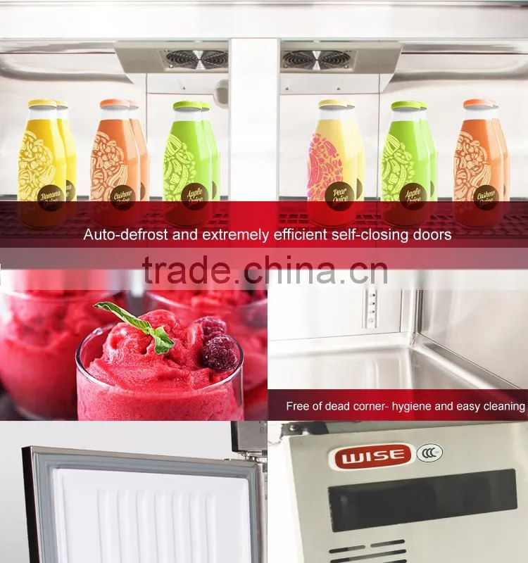2016 New Product Efficient 4 Door Commercial Use Stainless Steel Fridge As Hotel Equipment