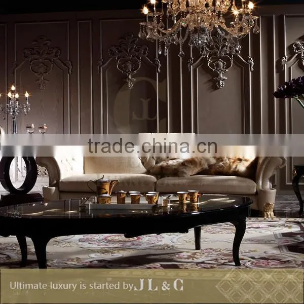 JT26-04 glass top coffee table with solid wood in living room from JL&C furniture lastest designs (China supplier)