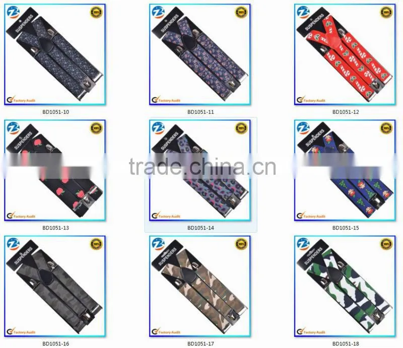 Fahion British Flag Printed Elastic Wedding Wen And Women Braces Suspenders