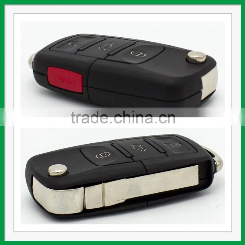 Top best quality New Uncut Folding Remote key Shell Case Fob 3+1 Button for VW Volkswagen Touareg