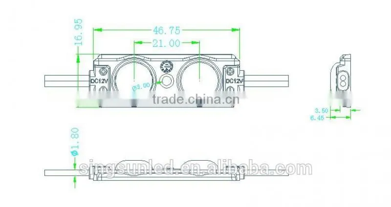 High quality 2835 smd DC 12V 0.72W led module with CE RoHS
