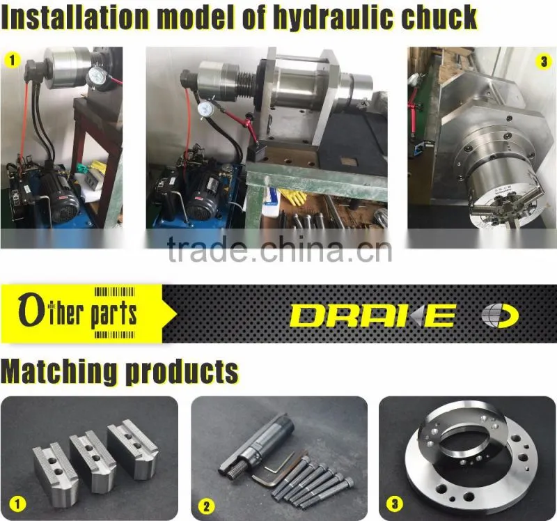 Standard 8 inch solid hydraulic power chuck for cnc woodworking lathe machine