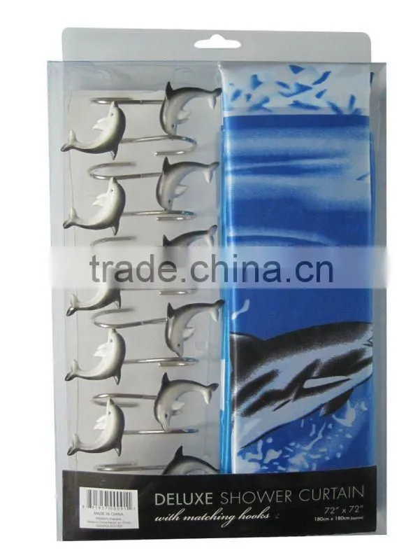 penguin design polyester shower curtain, hot item