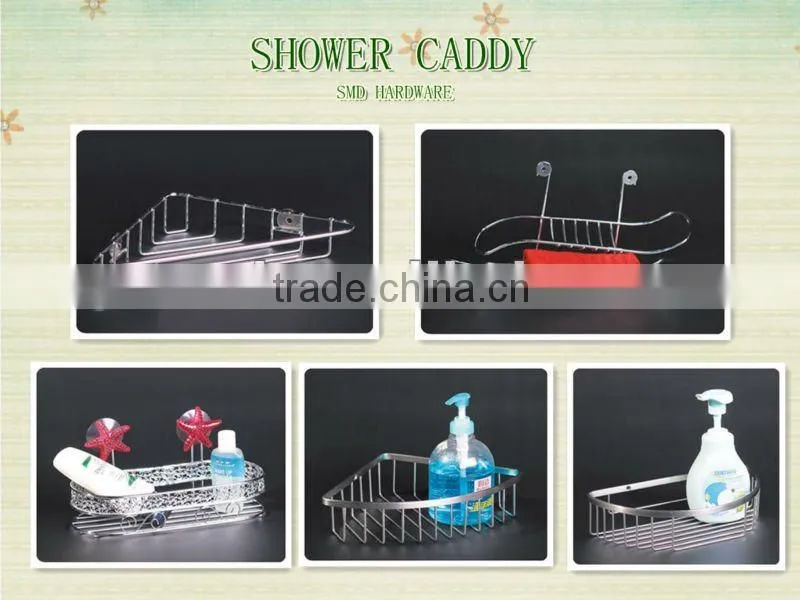 Metal chrome bathroom shower caddy