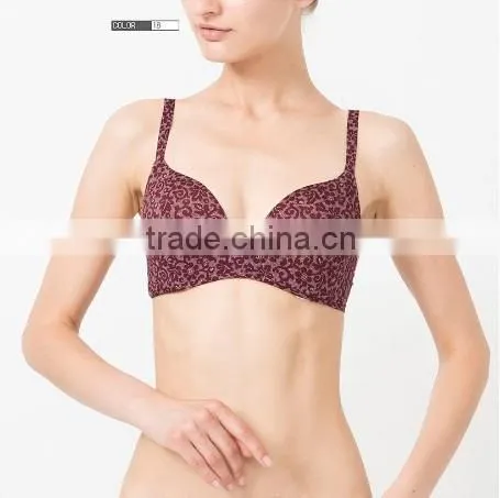 2014 new arrival ladies underwear flower seamless wireless soft comfortable bra