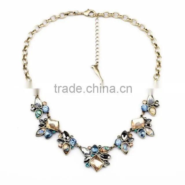 OEM/ODM Factory Direct Sale 2016 Vintage Stone Flower Pendant Necklace
