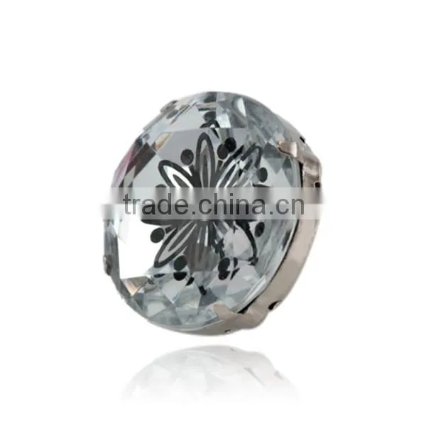 Customized Snowflake Pattern Round Crystal Acrylic Rhinestone Embellishment