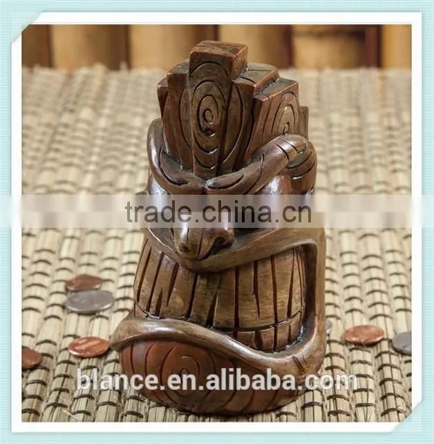 Resin Fatutu Planet Tiki Figurine Coin Bank