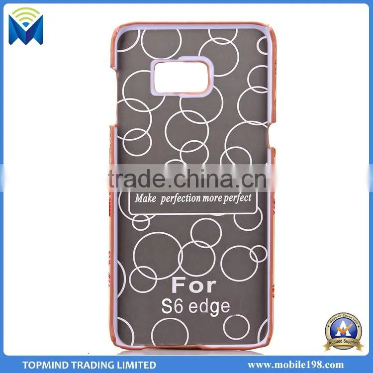 High Quality PU Leather Back Cover Case for Samsung Galaxy S6 Edge Plus