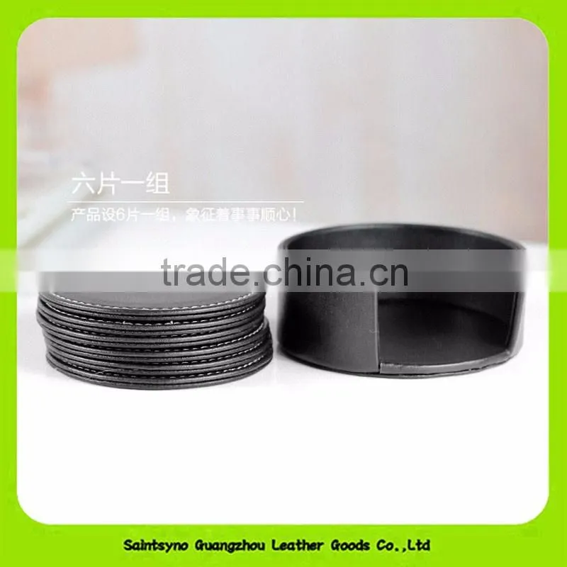 Promotion classical tableware personalized leather cup coasters 16031