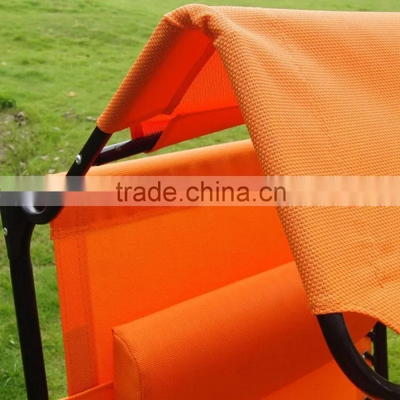 Wholesale Portable Orange Folding Zero Gravity Chair With Canopy and Table