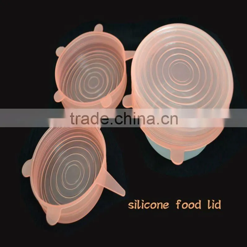 5different size silicone food can lids , bottle cap ,bowl cover