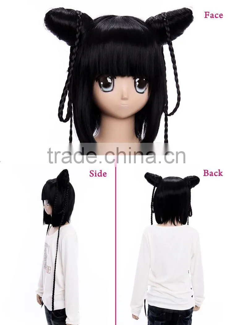 Fashion quality cosplay for Black Butler Ran mao party wig caps