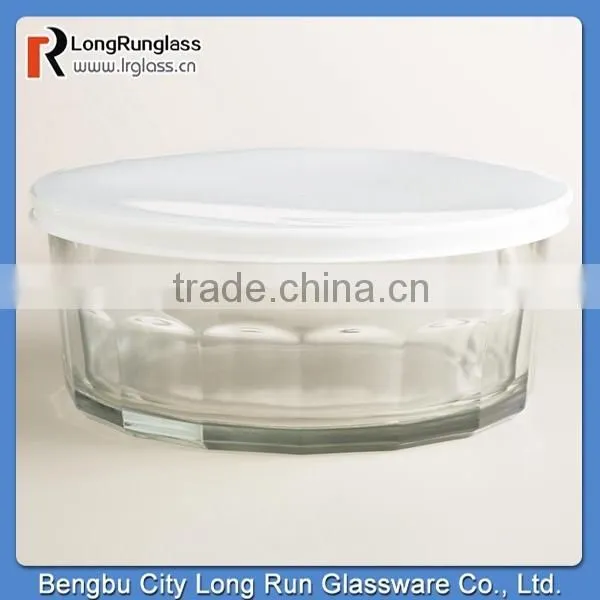 LongRun 6" Elegant Glass Working Bowl with Plastic Lid New Fancy Glassware Wholesale