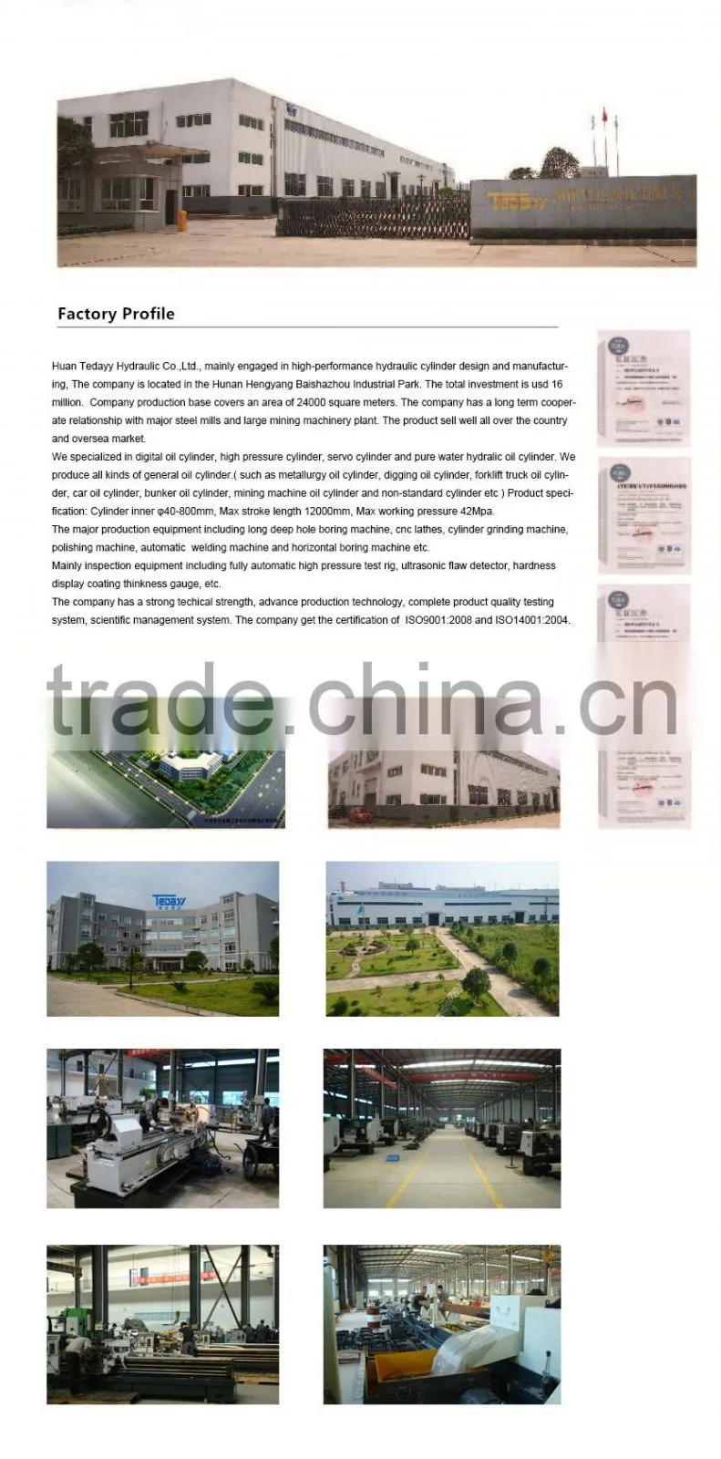 hydraulic cylinder for garbage compactor