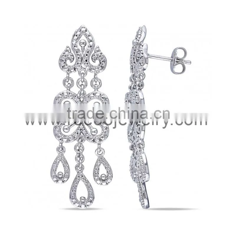2013 dubai silver plated rhodium earrings new production