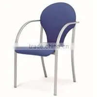 Soft Cushion Home Furniture Fabric Dining Chair with Metal Tube Legs