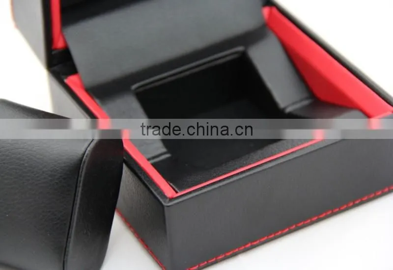 Luxury black leather watch box for men