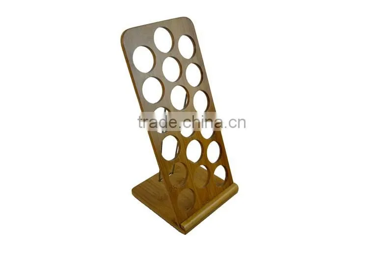 DX001/Bamboo Wooden Spice Jar Shaker Recipe Holder Rack Stand