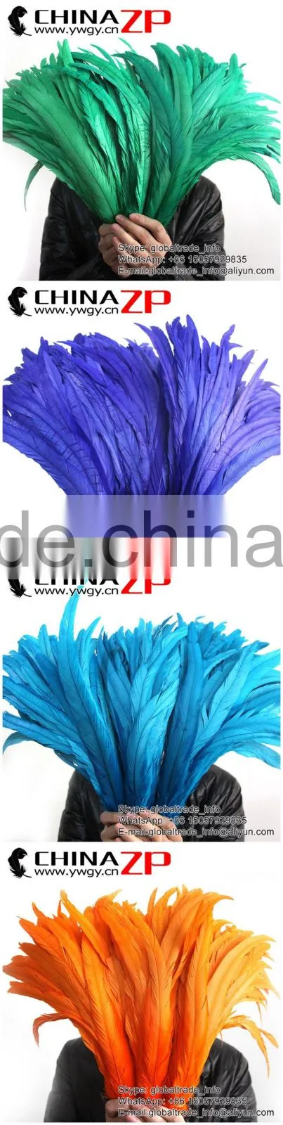 Gold Supplier ZPDECOR Decorative 40-45cm Length Red Chicken Fully Dyed Roosters Feathers for Sale