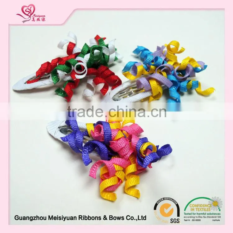 Factory price directly custom design ribbon pompom flowers for headwear accessories