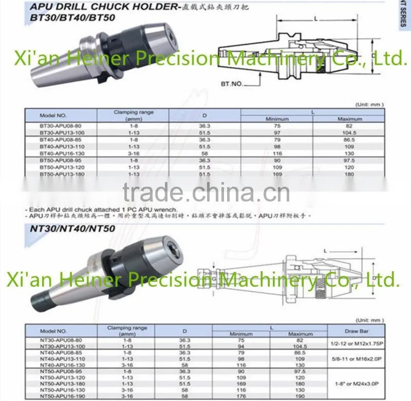 NT40-APU drill chuck NT30-APU16-115 Self-tightening drill chuck CNC tool holders