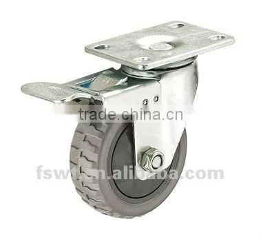 Hardware Industrial Grey Polyurethane Rigid Bolster Top Plate Furniture Caster Wheel