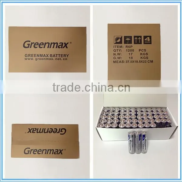 Plastic aa battery r6p 1.5v sum-3