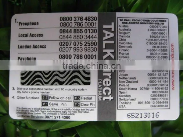 Standard Size Plastic Card