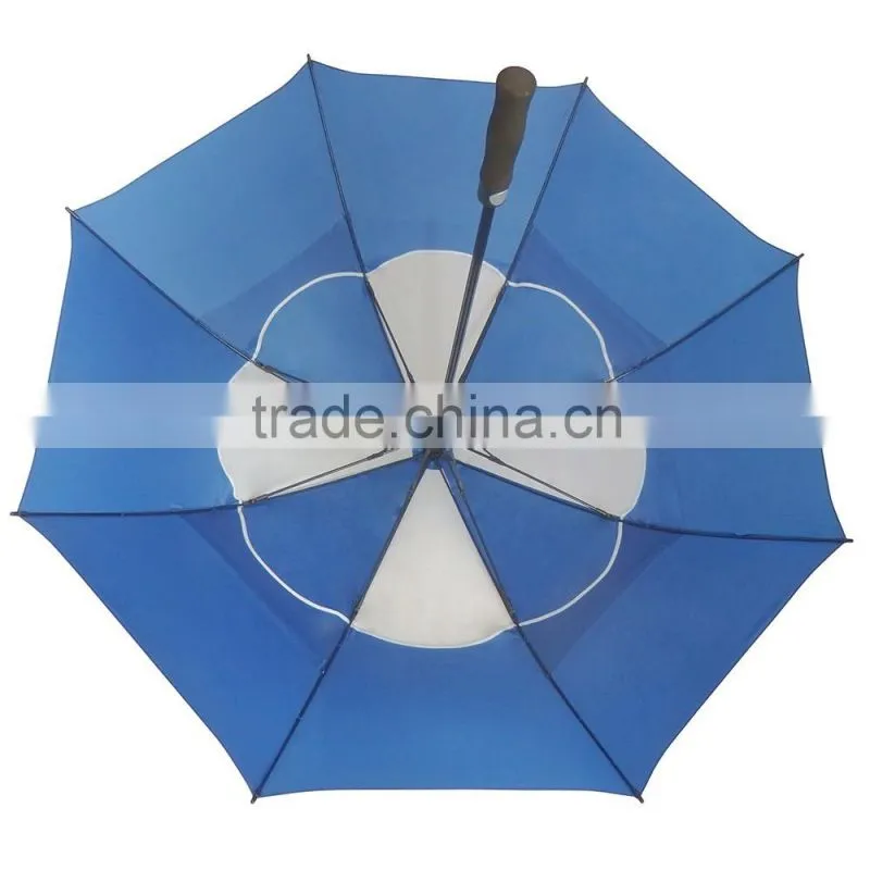 Strong windproof golf auto umbrella with double canopies
