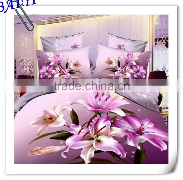 3D reactive printed 100% Cotton quilt cover sets from China manufacturer