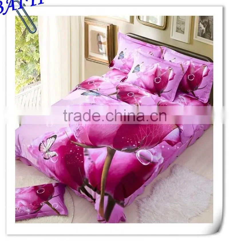 3D reactive printed 100% Cotton quilt cover sets from China manufacturer