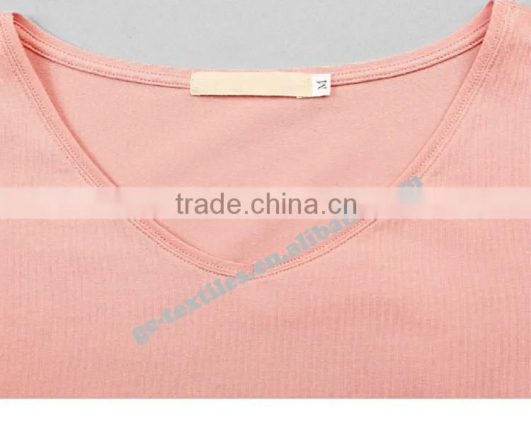 Short Sleeve V-Neck Women's Cotton/Spandex Sport T-shirt